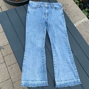 UNIF Frayed Flare Denim Jeans